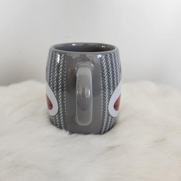 Galerie Double-Sided Gray Sock Monkey Ceramic Teacup Coffee Mug with Handle - Picture 2 of 6